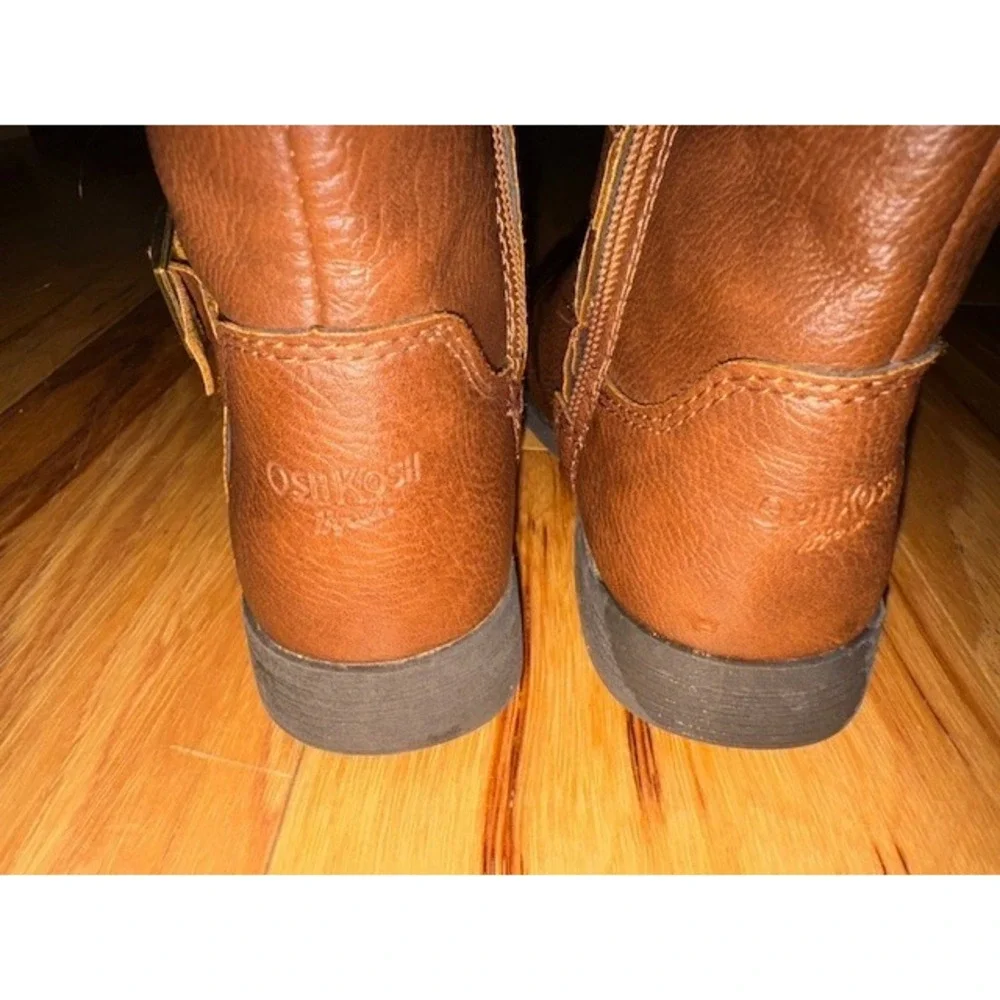 OshKosh Bgosh Lumi‎ Brown Faux Leather Tall Boots Girls Size 11M OF22K02H